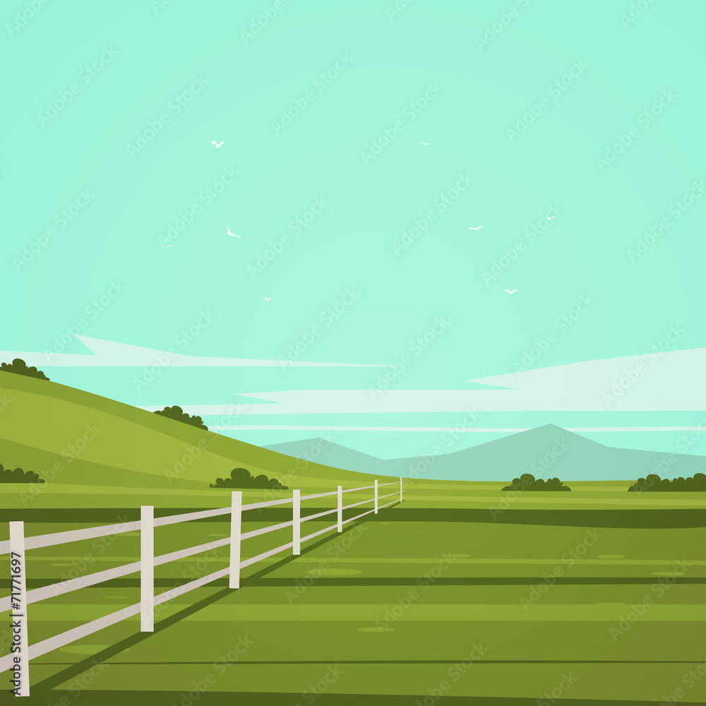 Fototapeta premium Cartoon Landscape