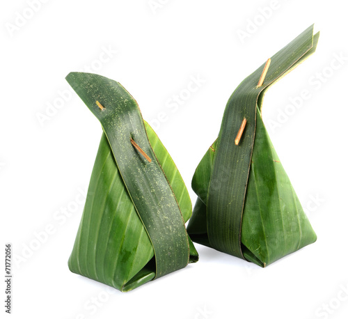 Banana leaf one of materials from nature apply to packaging dess
