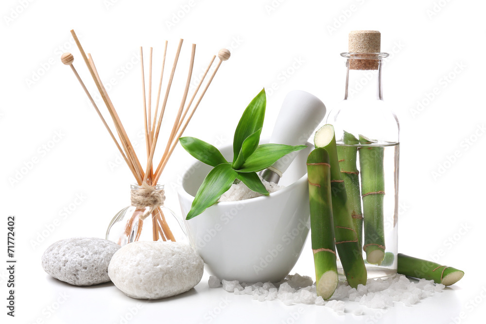 Spa setting isolated on white Spa setting isolated on white