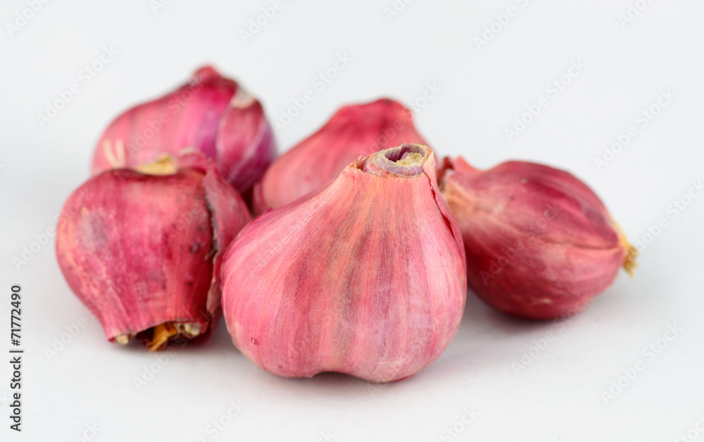 Fototapeta premium Shallot onions isolated over white background.