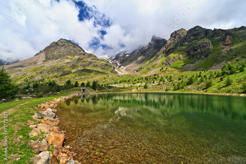 Trentino - Doss dei Gembri lake in Pejo valley photo