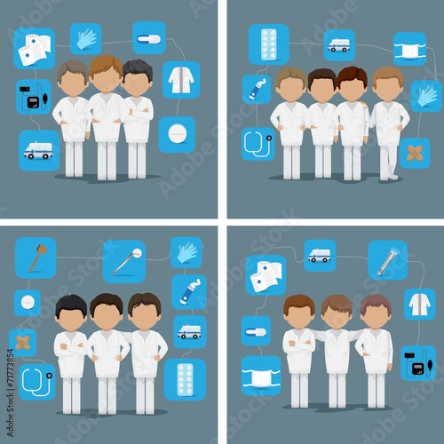 Medical Staff - Isolated On Background - Vector Illustration