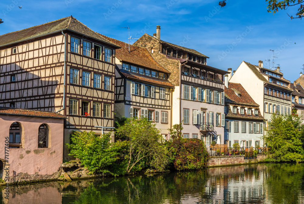 Buildings over the Ill river in Strasbourg