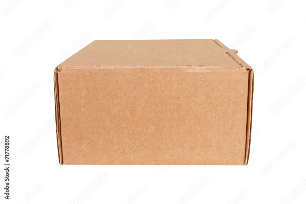 Closed shipping cardboard box isolated Closed shipping cardboard box isolated