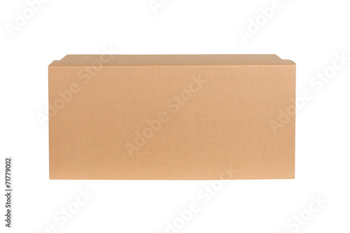 Closed shipping cardboard box isolated