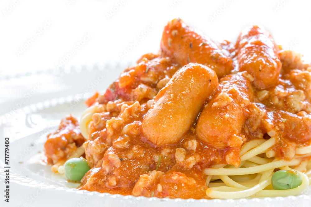 Spaghetti sauce sausage. Spaghetti sauce sausage.