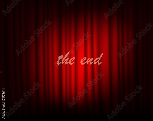 red silk curtain with light