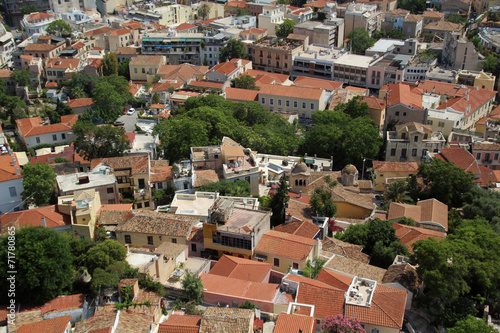 View from The Acropolis on Athens city and Plaka area © nastyakamysheva