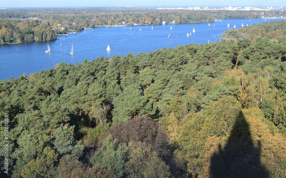 Fototapeta premium Blick vom Berliner Grunewaldturm über die Havel