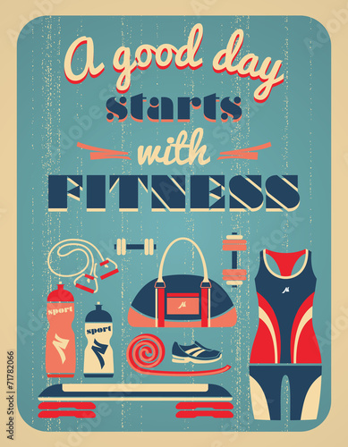 Fitness vintage poster.