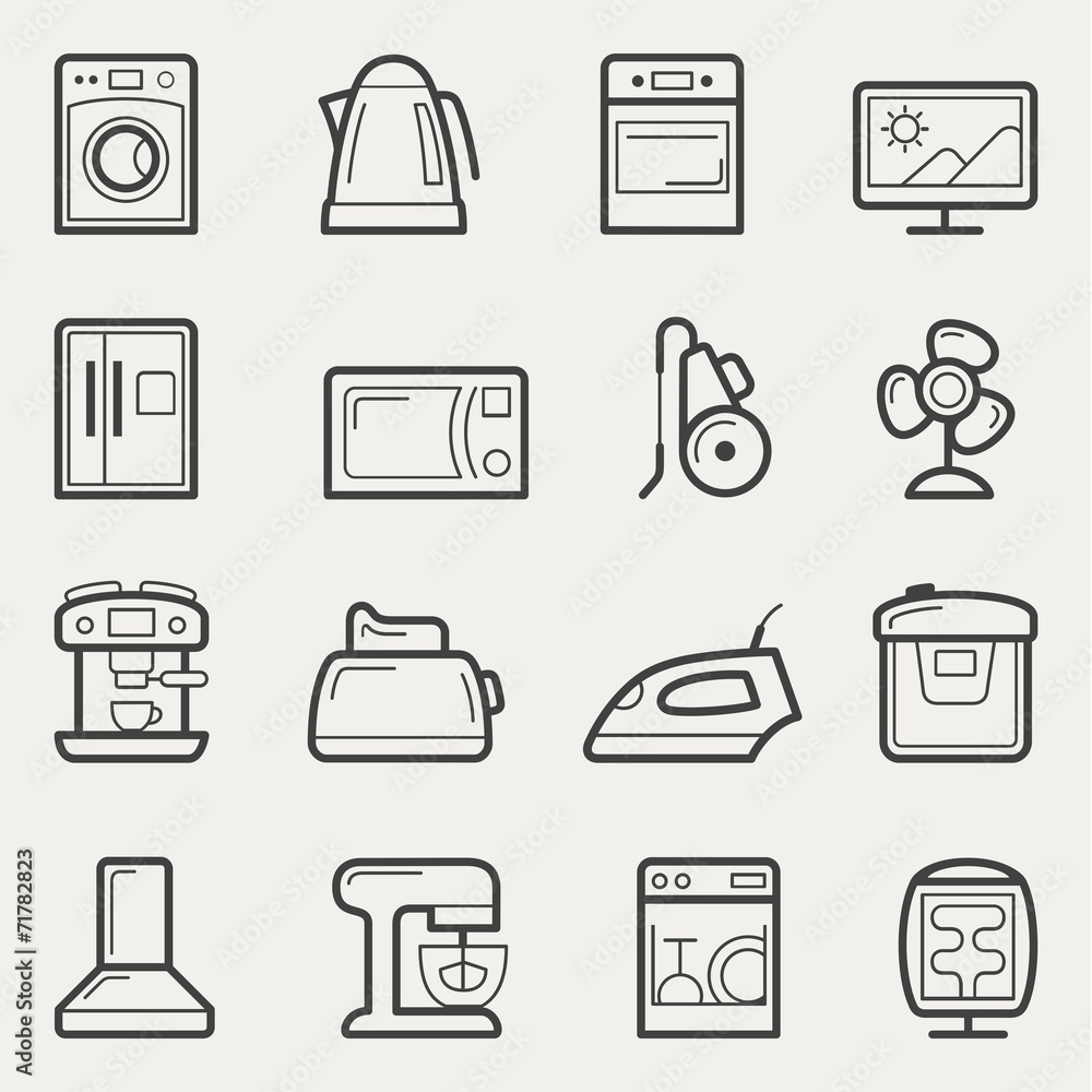 Home appliances icons Home appliances icons