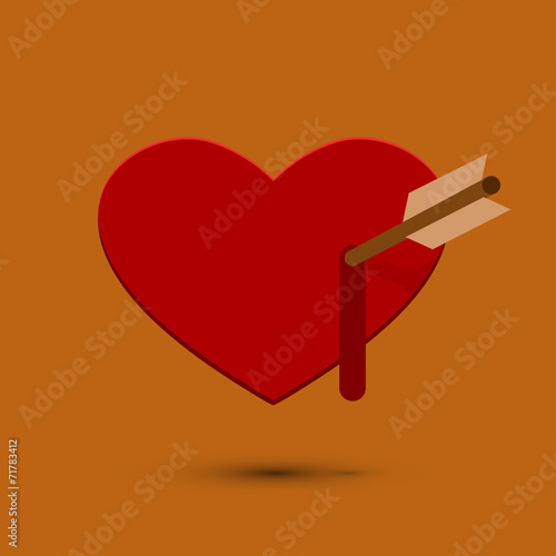 vector modern heart icon with blood