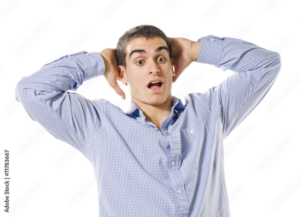 Expressive young man isolated on white background Expressive young man isolated on white background