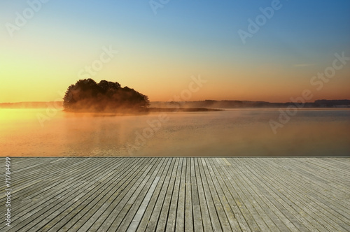 Foggy lake