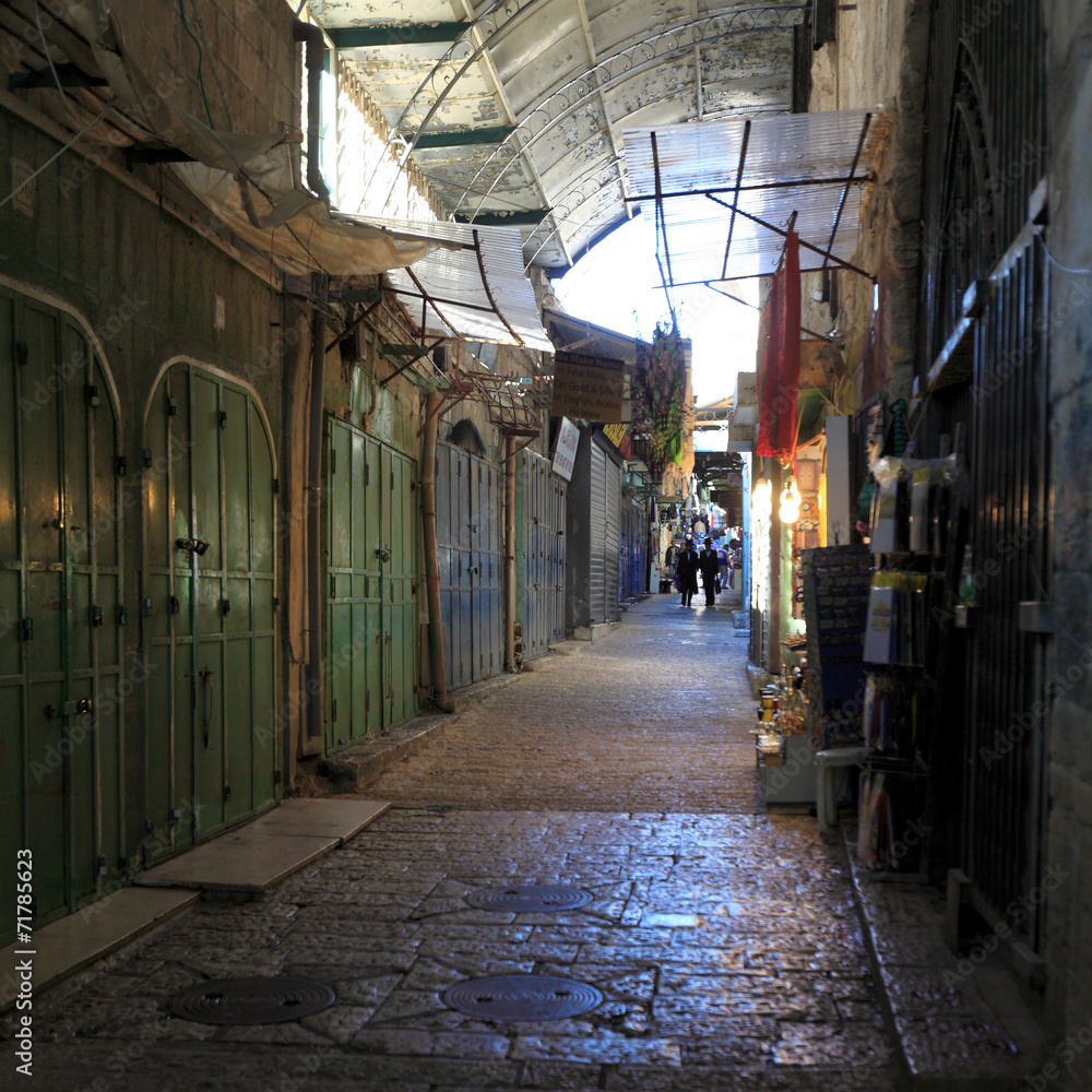Narrow Dark Streets of Old City, Jerusalem