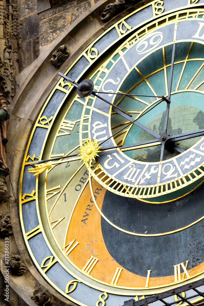 Prague astronomical clock at the Old Town cropped