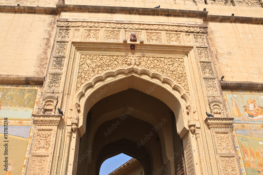India, Jodhpur fort entrance Merangarh