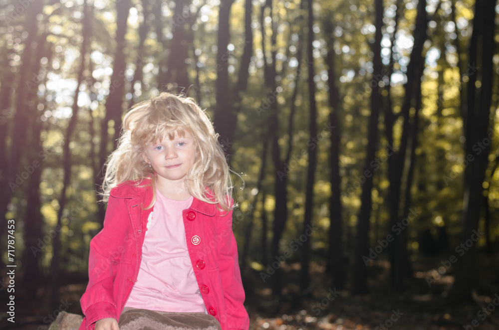 blond girl in red coat blond girl in red coat