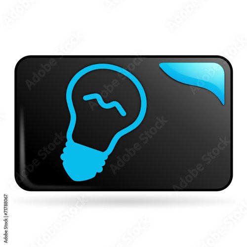 ampoule sur bouton web rectangle bleu