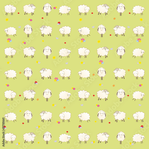 wallpaper with lambs on a green background