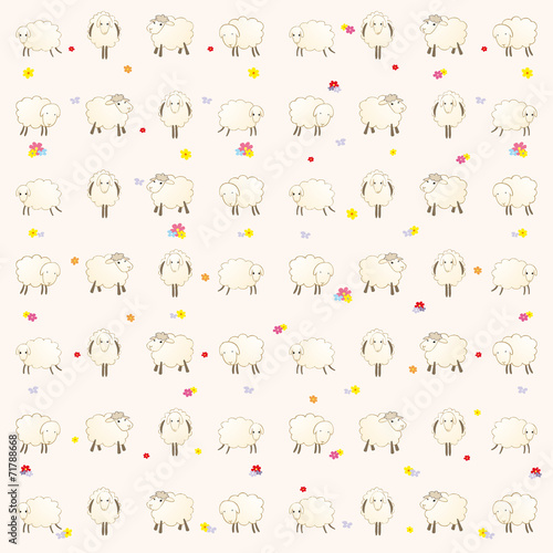 wallpaper with lambs on a pink background