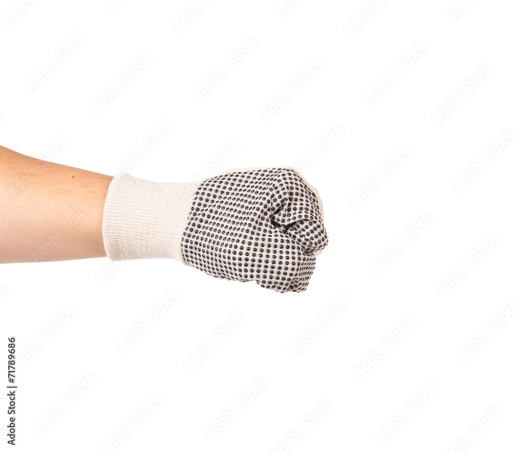 Fist in white glove Fist in white glove