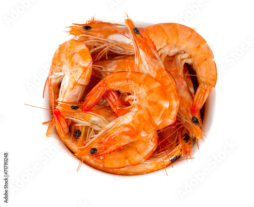 cooked shrimps isolated on white © Diana Taliun