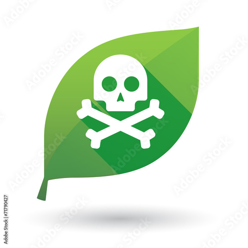 leaf icon with a skull