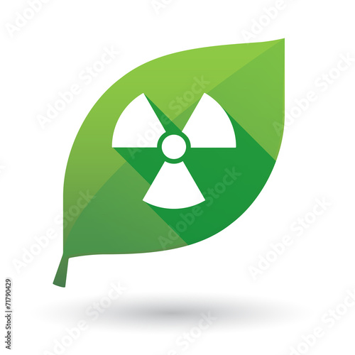 Green leaf icon with a radioactivity sign