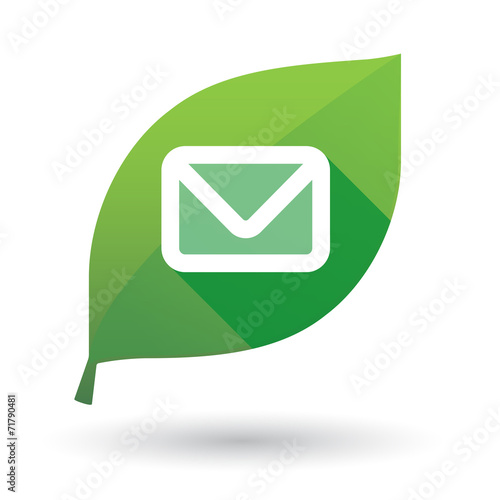 Green leaf icon with an email sign