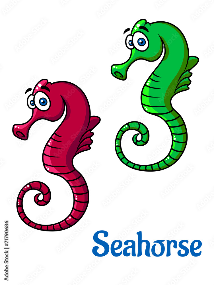 Cute little cartoon seahorses Cute little cartoon seahorses