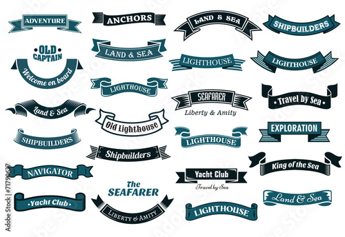 Tableau sur toile Nautical themed banners