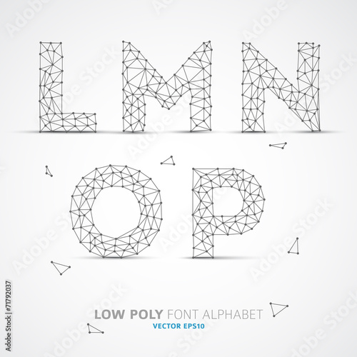 Vector low poly alphabet font