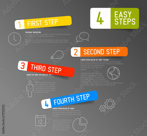 One two three four - 4 easy steps template