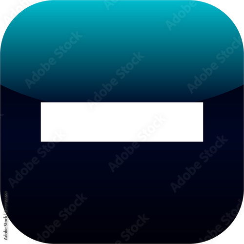 minus blue web icon on white background