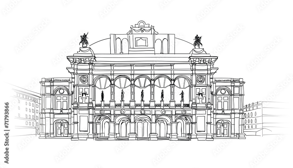 Vienna State Opera House, Austria. Theater Wiener Staatsoper.