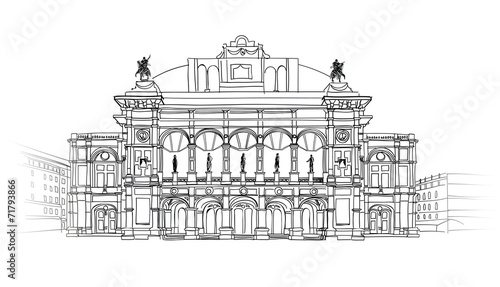 Bilde på lerret Vienna State Opera House, Austria. Theater Wiener Staatsoper.