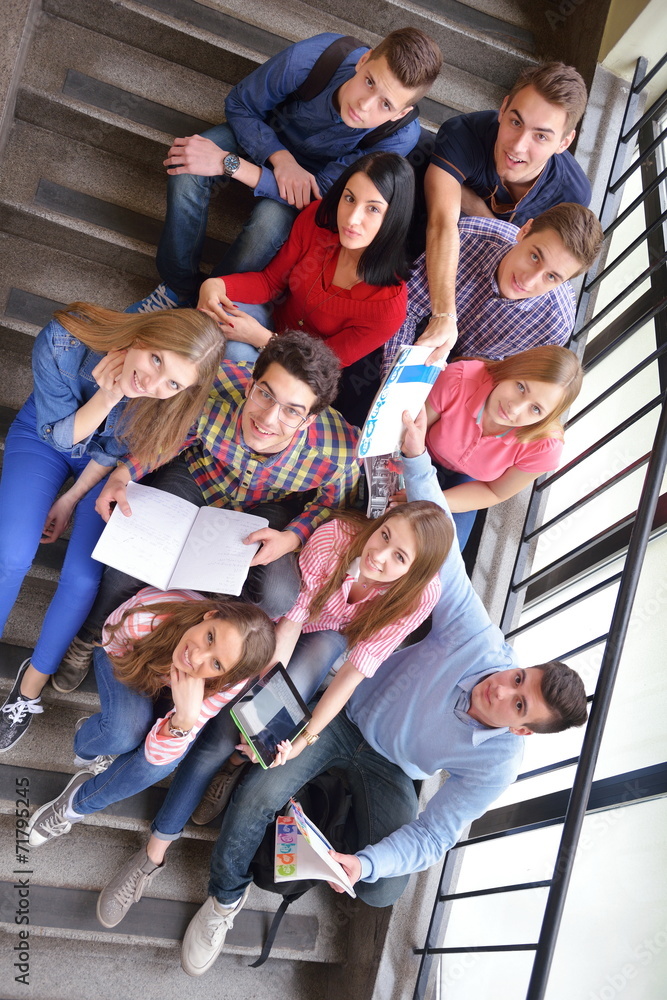 Fototapeta premium happy teens group in school