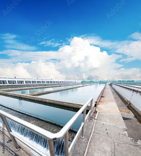 Modern urban wastewater treatment plant photo