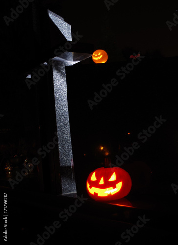 Halloween Pumpkin and cross