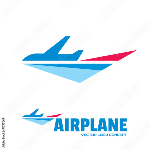 Airplane - vector logo concept. Aircraft illustration.