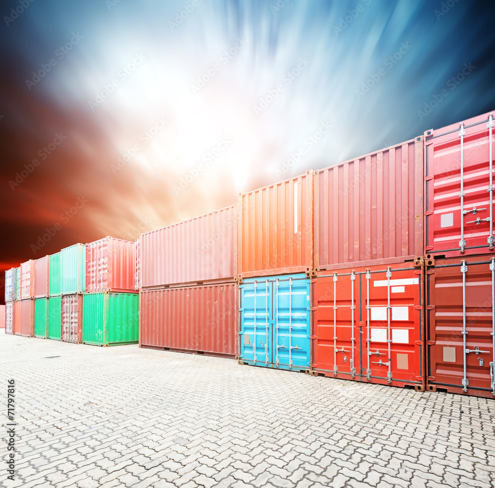 Fototapeta premium Stack of Cargo Containers at the docks