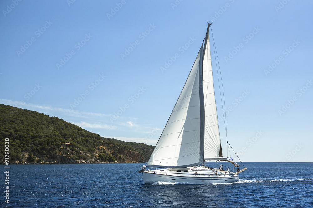 Sailing in the Aegean Sea. Luxury yachts.