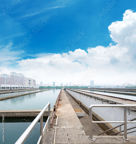 Modern urban wastewater treatment plant © gjp311