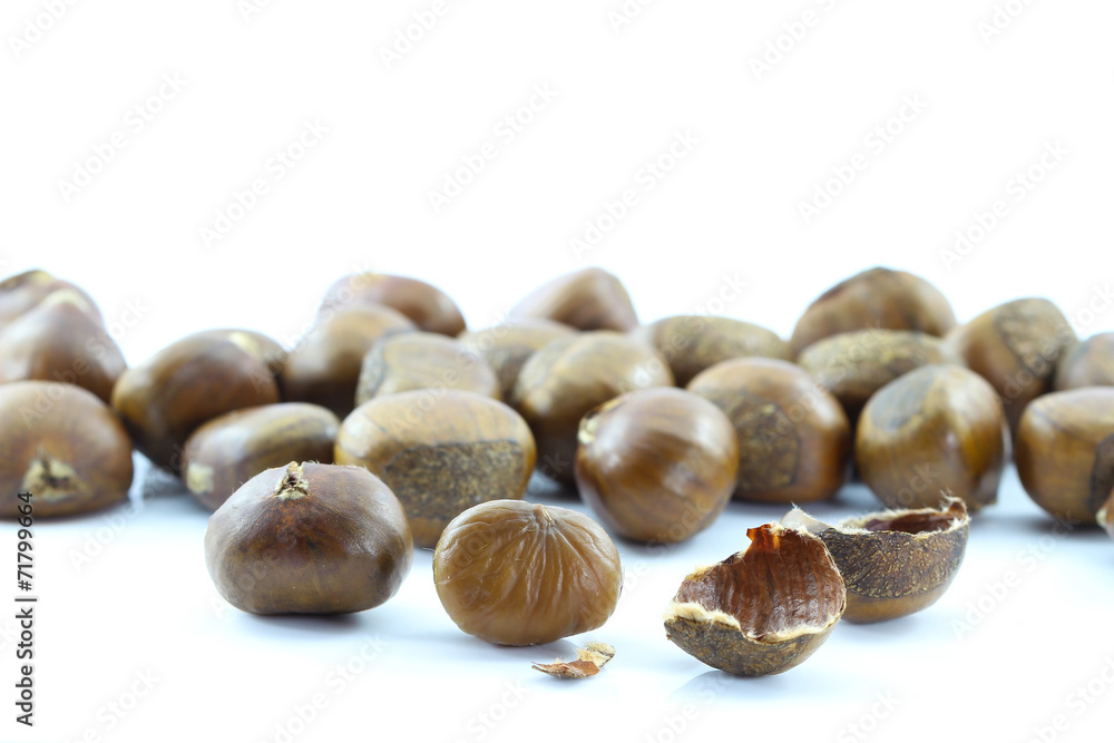 Chestnut on white background. Chestnut on white background.