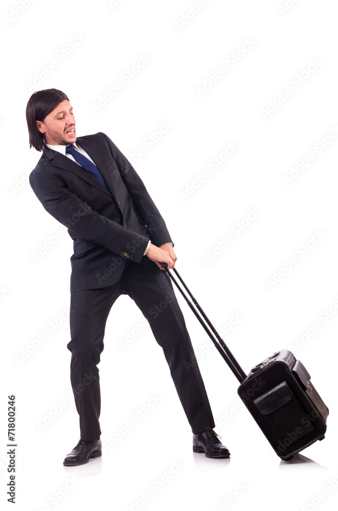 Businessman on business trip with luggage Businessman on business trip with luggage