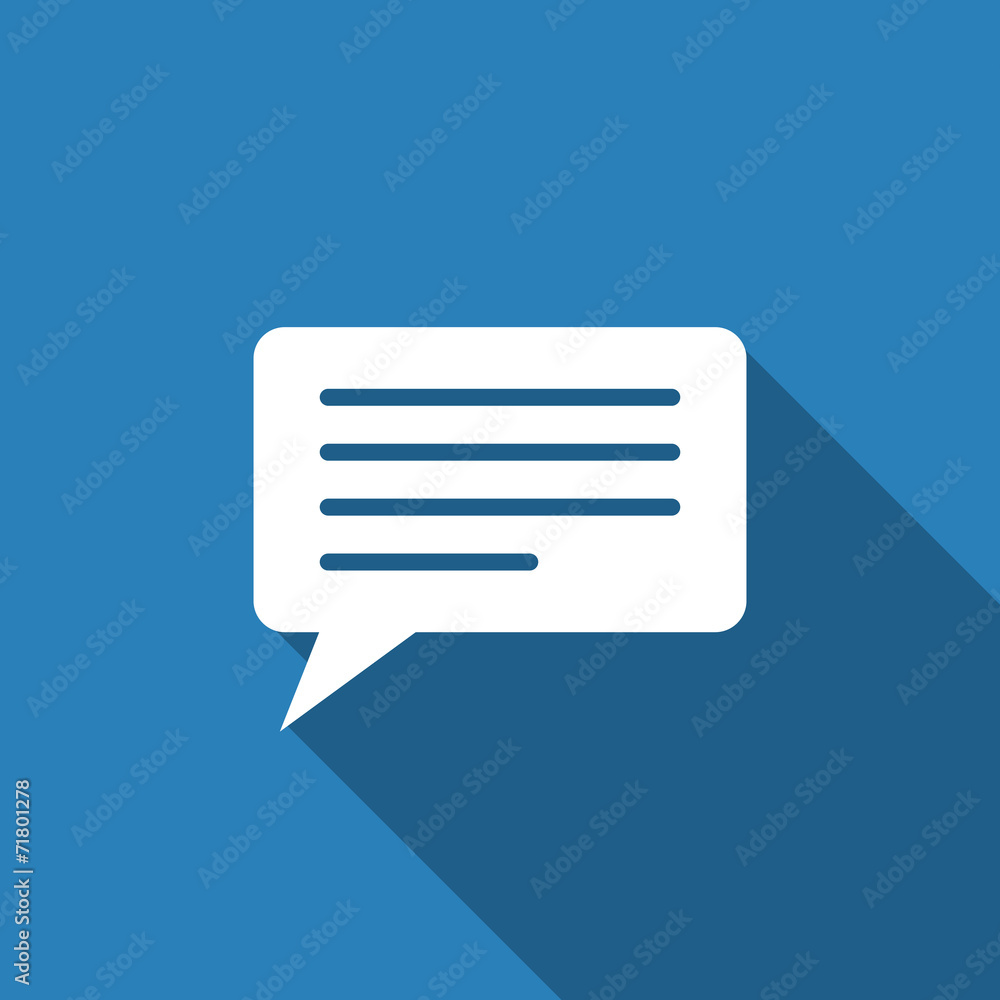 comment icon with long shadow comment icon with long shadow