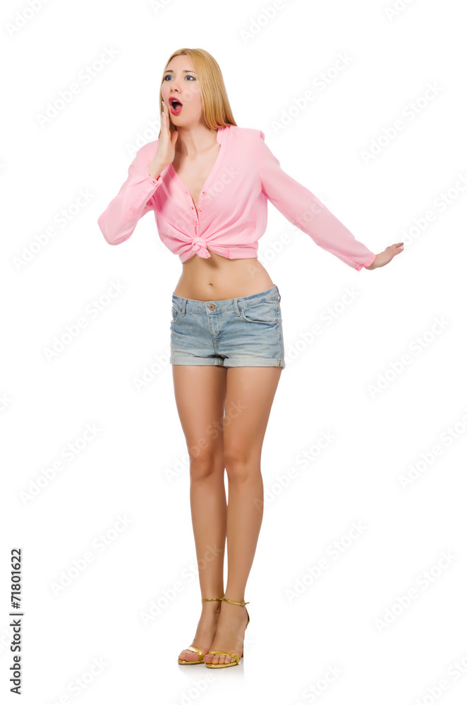 Emotional woman isolated on the white Emotional woman isolated on the white