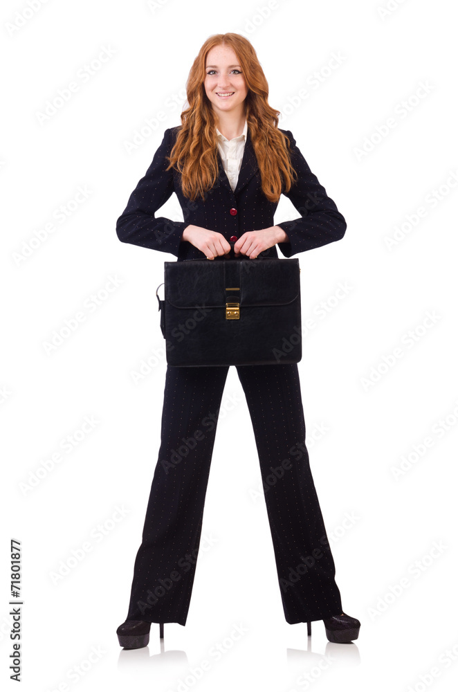 Woman businesswoman in business concept isolated on white Woman businesswoman in business concept isolated on white