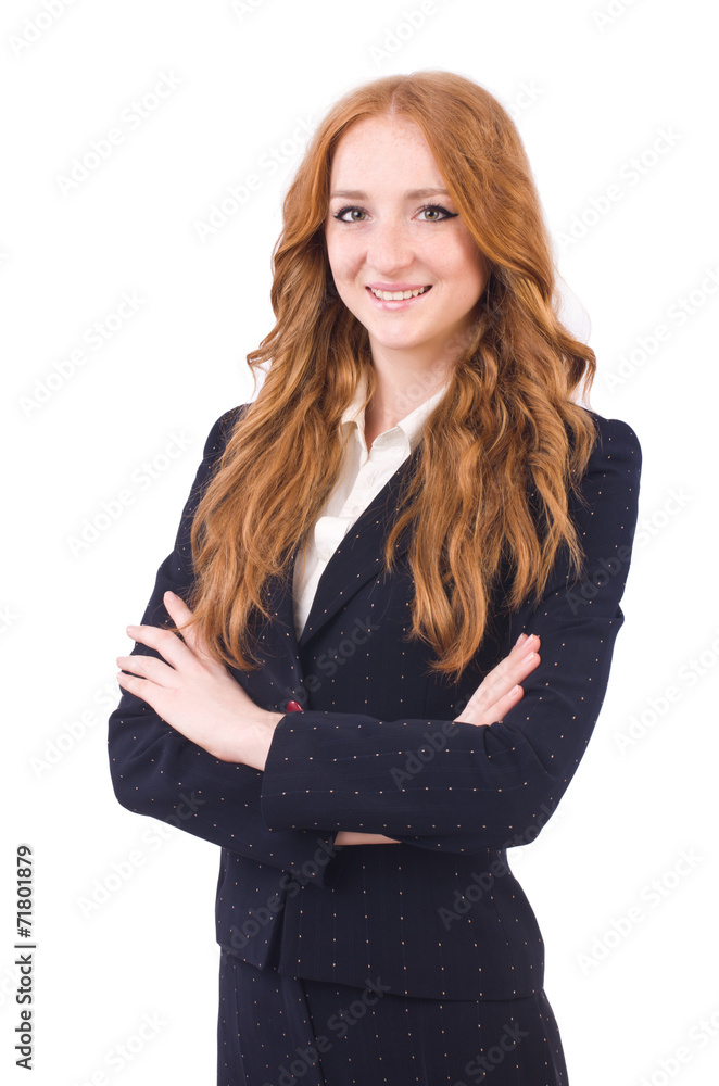 Woman businesswoman in business concept isolated on white Woman businesswoman in business concept isolated on white